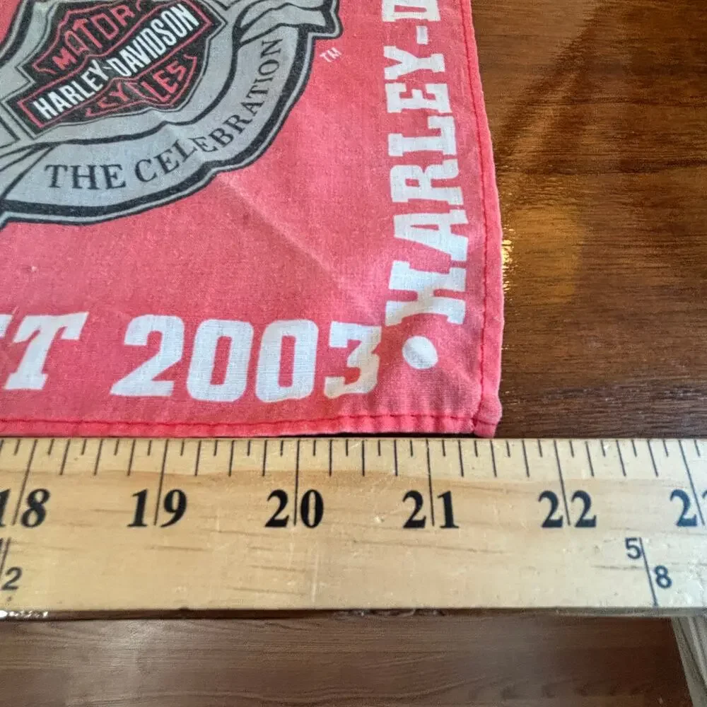 Vintage 2003 Harley-Davidson Bandana Handkerchief Red 100th Anniversary RARE
